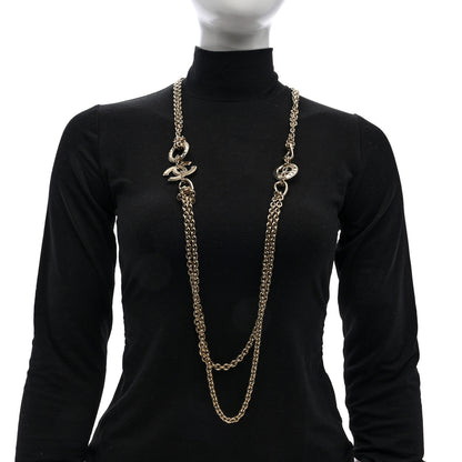 Chanel CC Medallion Paris Long Necklace Gold 2 of 4