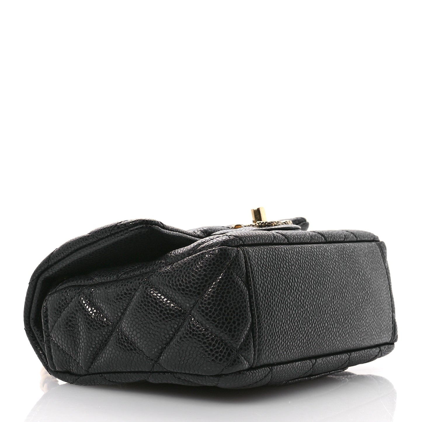 Grained Lambskin Quilted Mini Flap Black