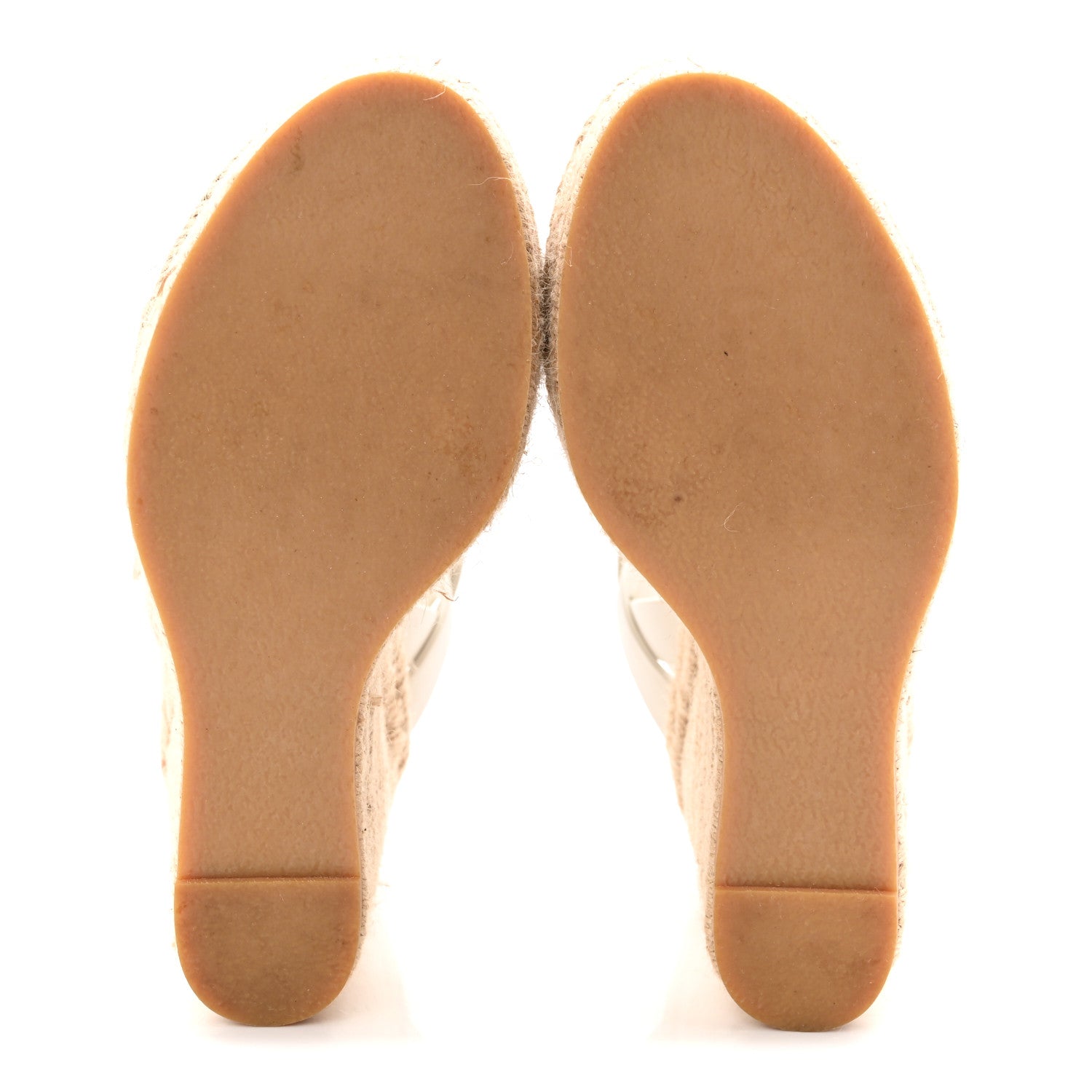 Saint Laurent Calfskin Tribute 95 Platform Espadrille Wedge Sandals 37.5 Porcellana 6 of 7