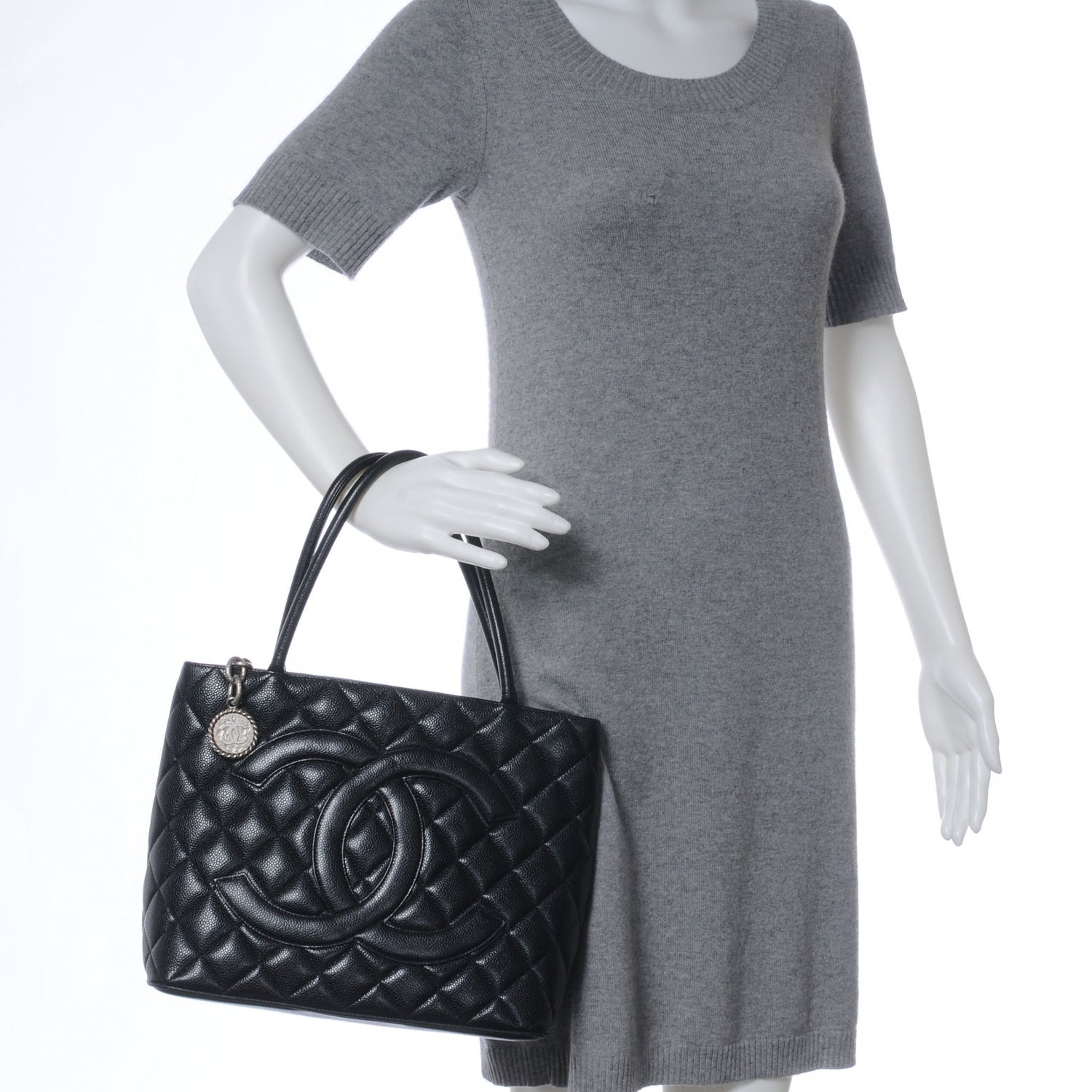 Chanel Caviar Medallion Tote Black 2 of 7