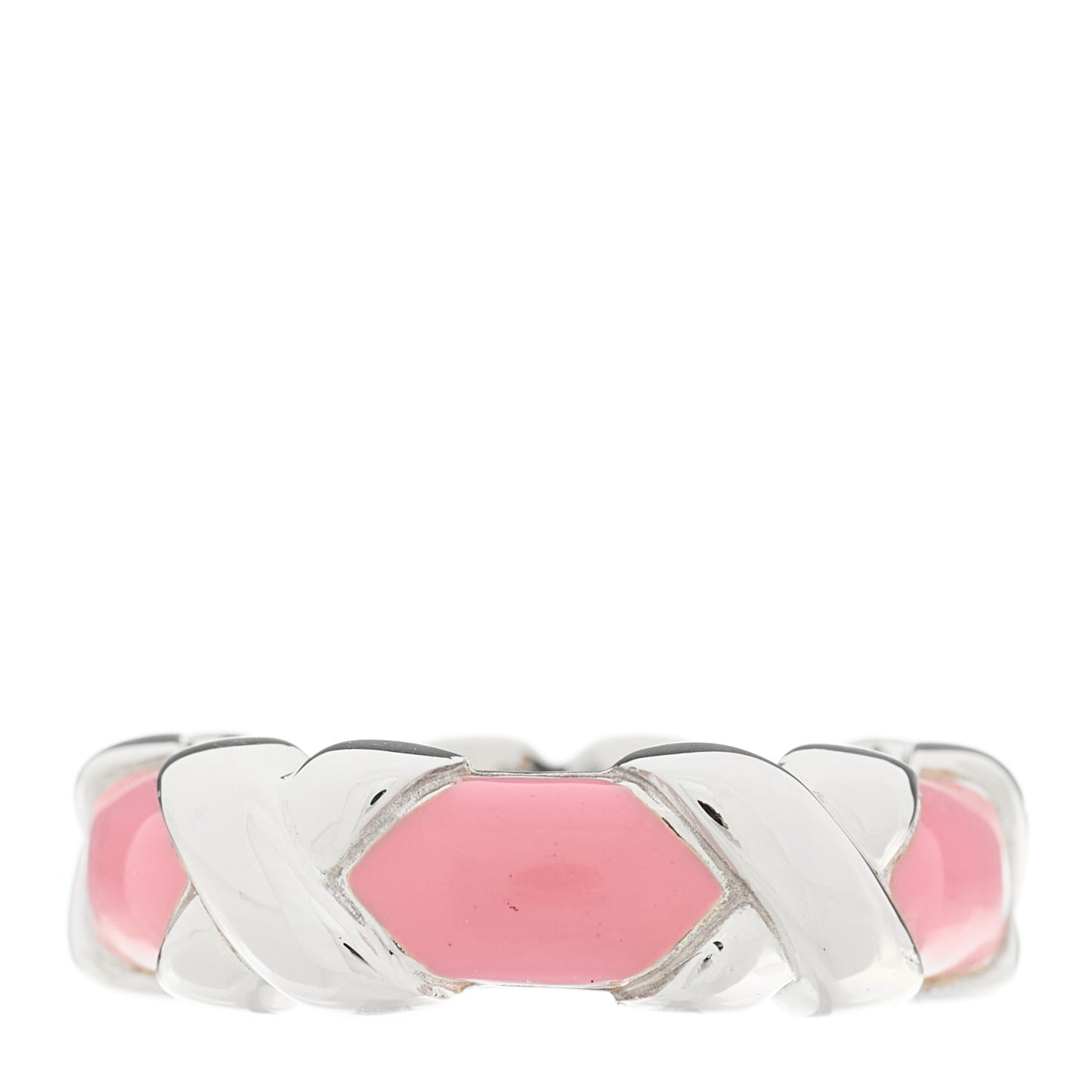 Sterling Silver Enamel Signature X Ring 50 5.5 Pink