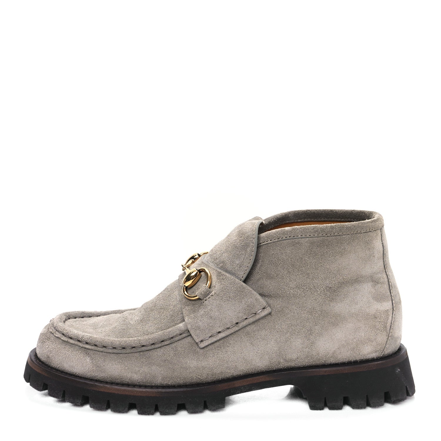 Gucci Suede Horsebit Ankle Boots 38.5 New Fango 1 of 9
