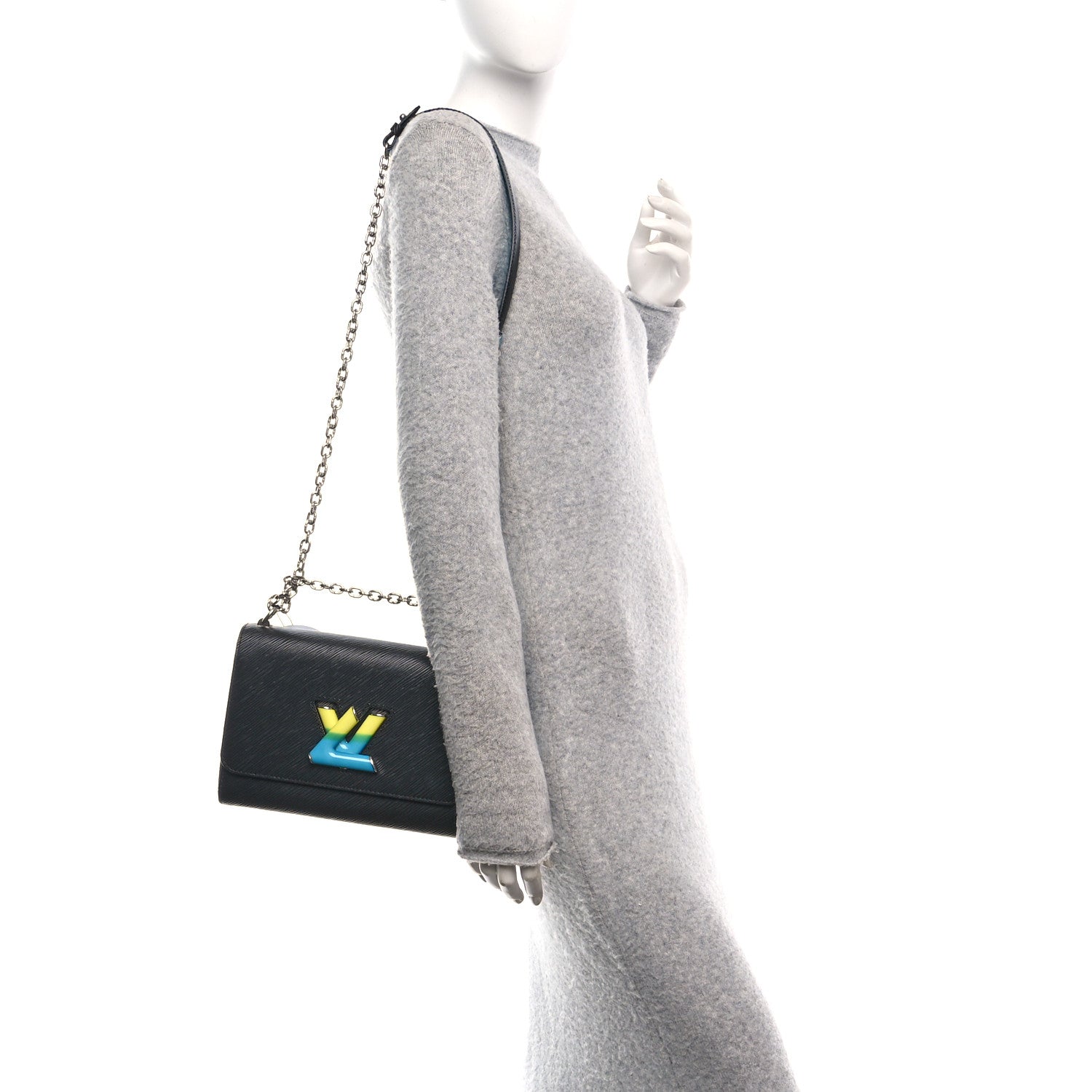 Louis Vuitton Epi Gradient Twist Shoulder Bag MM Black 2 of 10