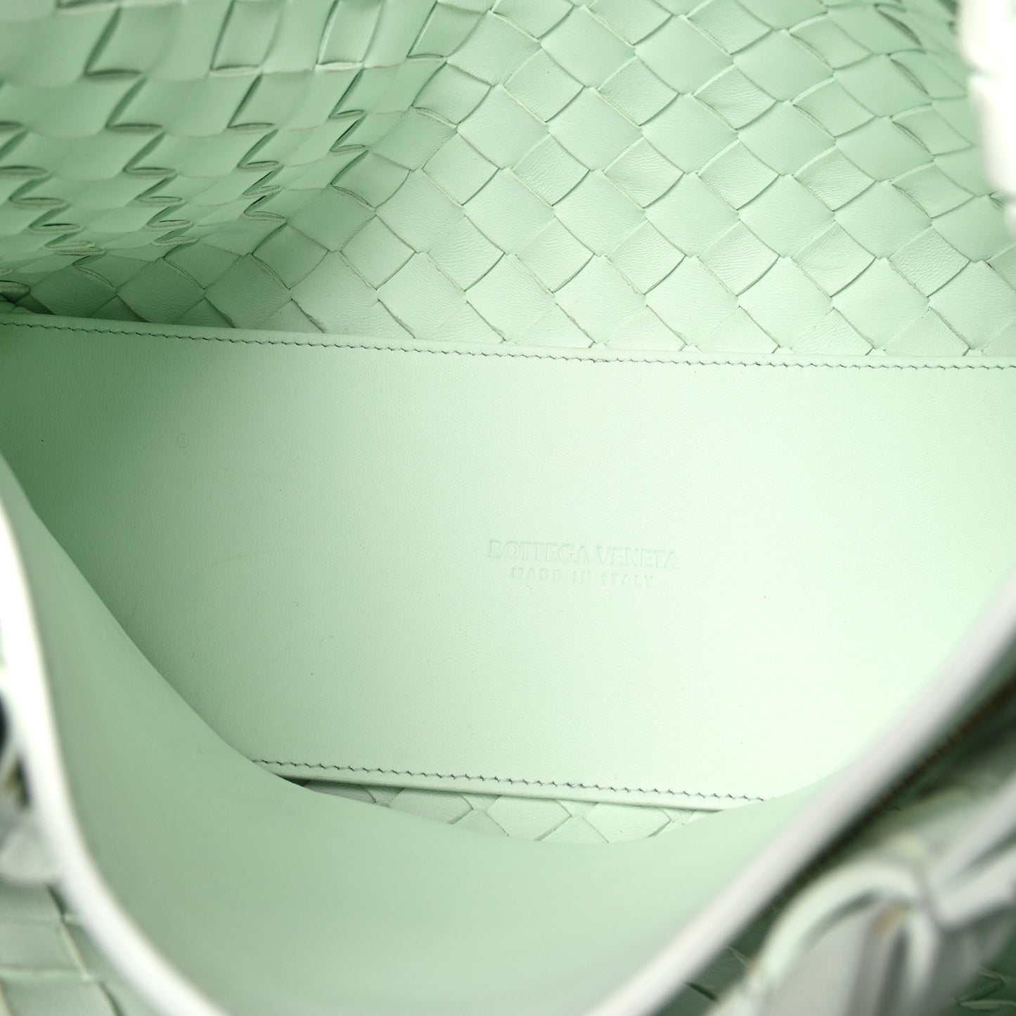 Nappa Intrecciato Medium Andiamo Shoulder Bag Glacier