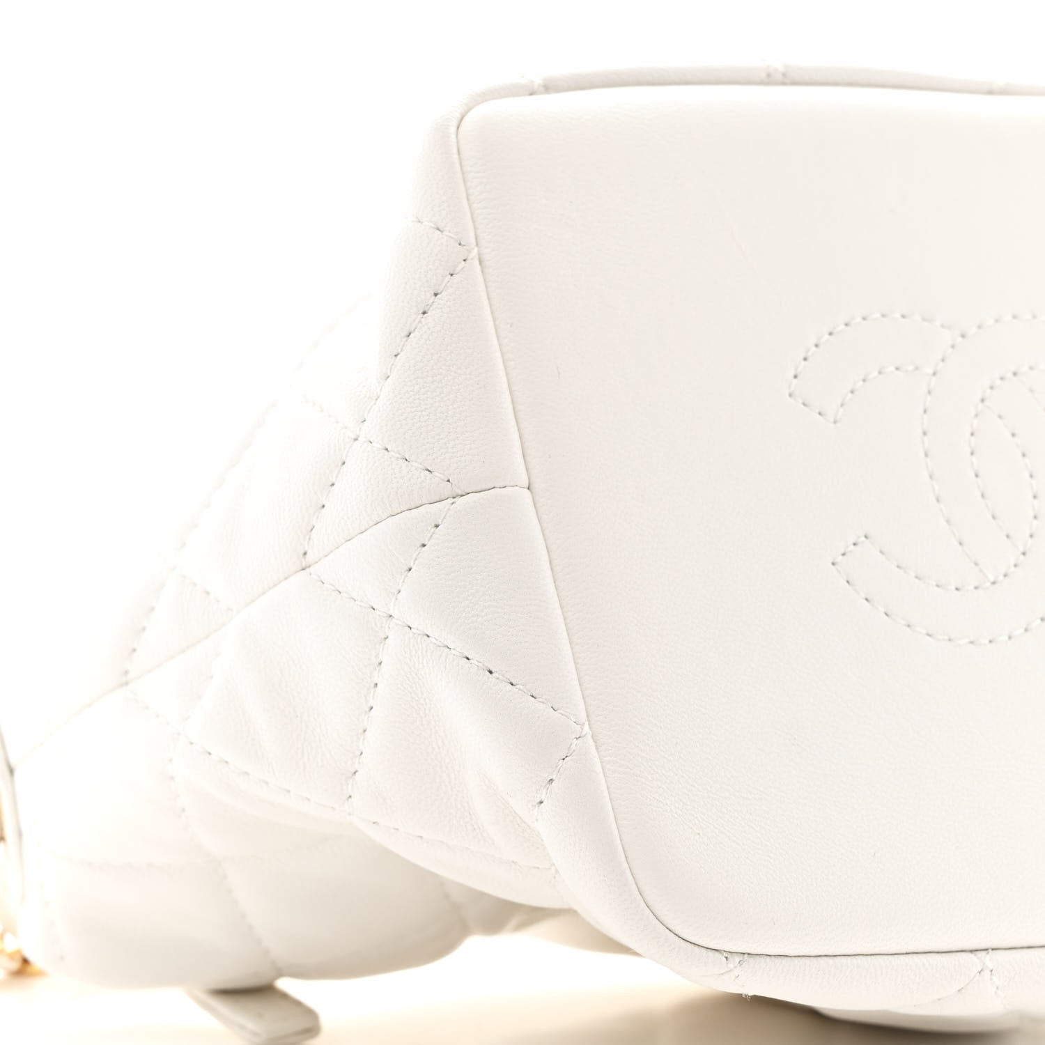 Chanel Lambskin Quilted Small Perfect Meeting Hobo White 9 of 10