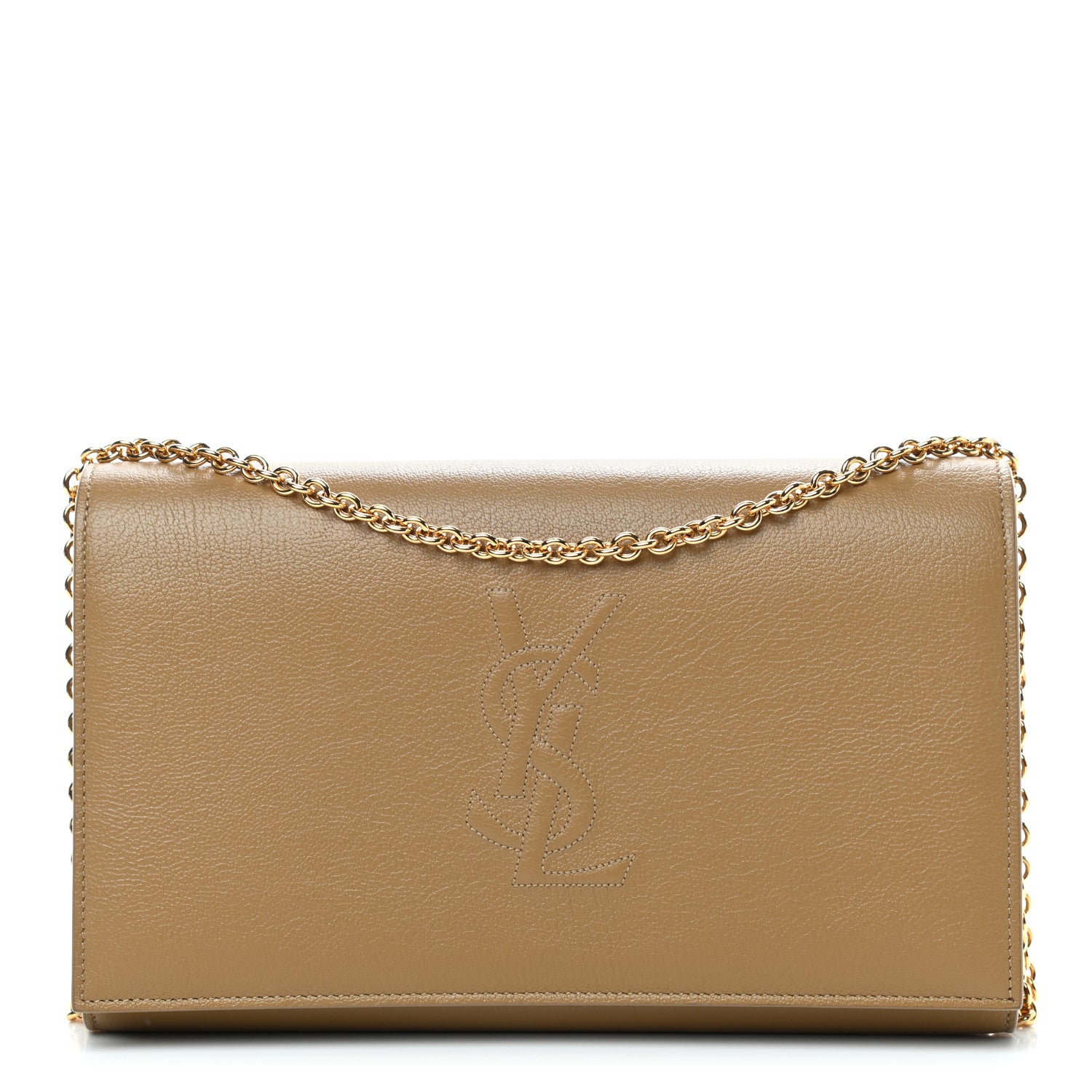 Saint Laurent Calfskin Belle de Jour Chain Clutch Beige 1 of 8