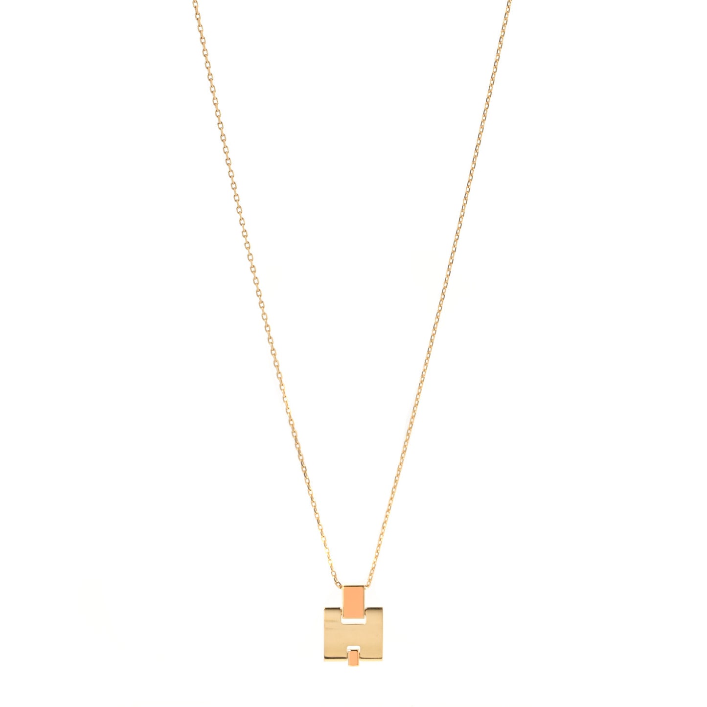 Gold Plated Lacquered Eileen Pendant Necklace Rose Dragee