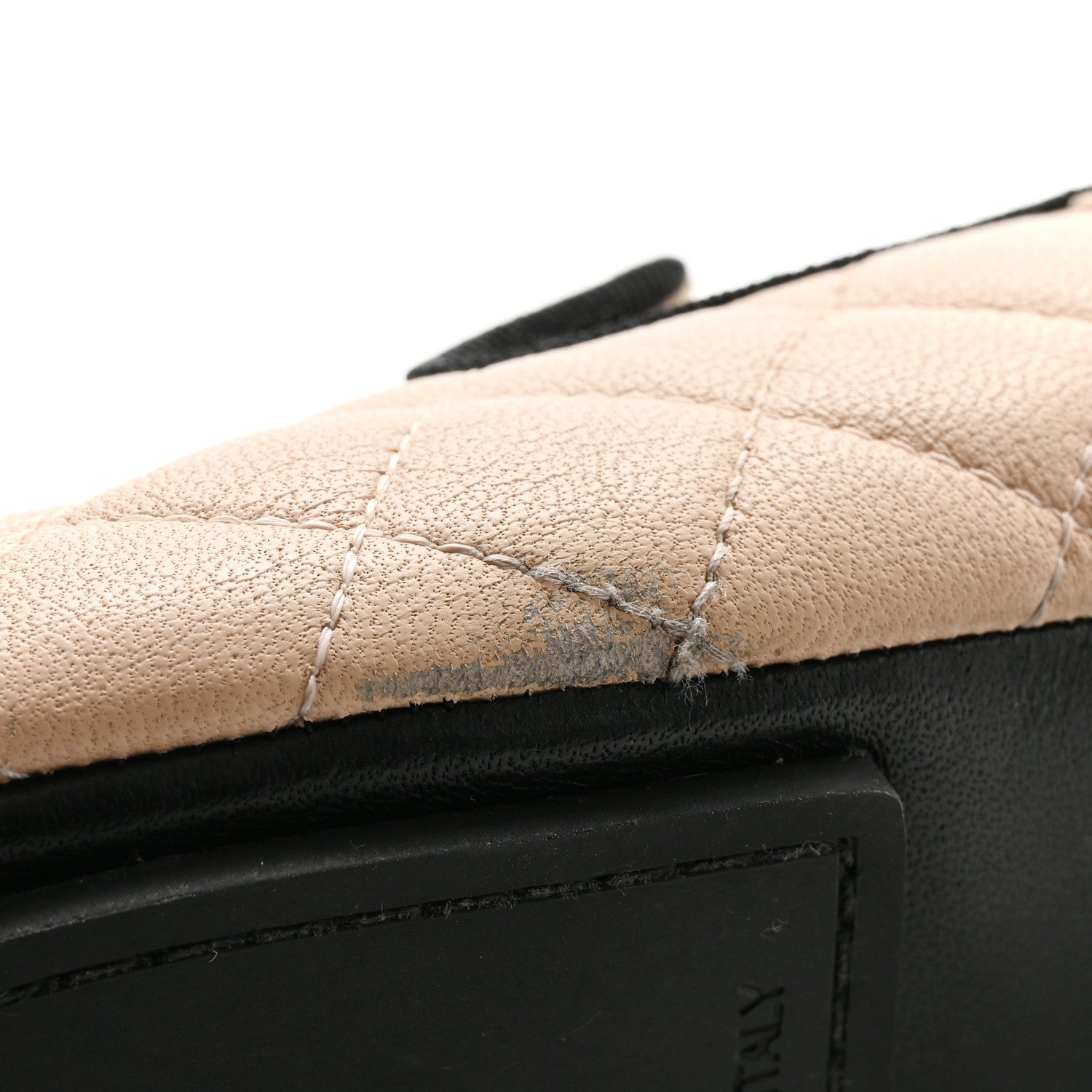 Chanel Lambskin Quilted Cap Toe Slipper With Pouch 39 Beige Black 11 of 12