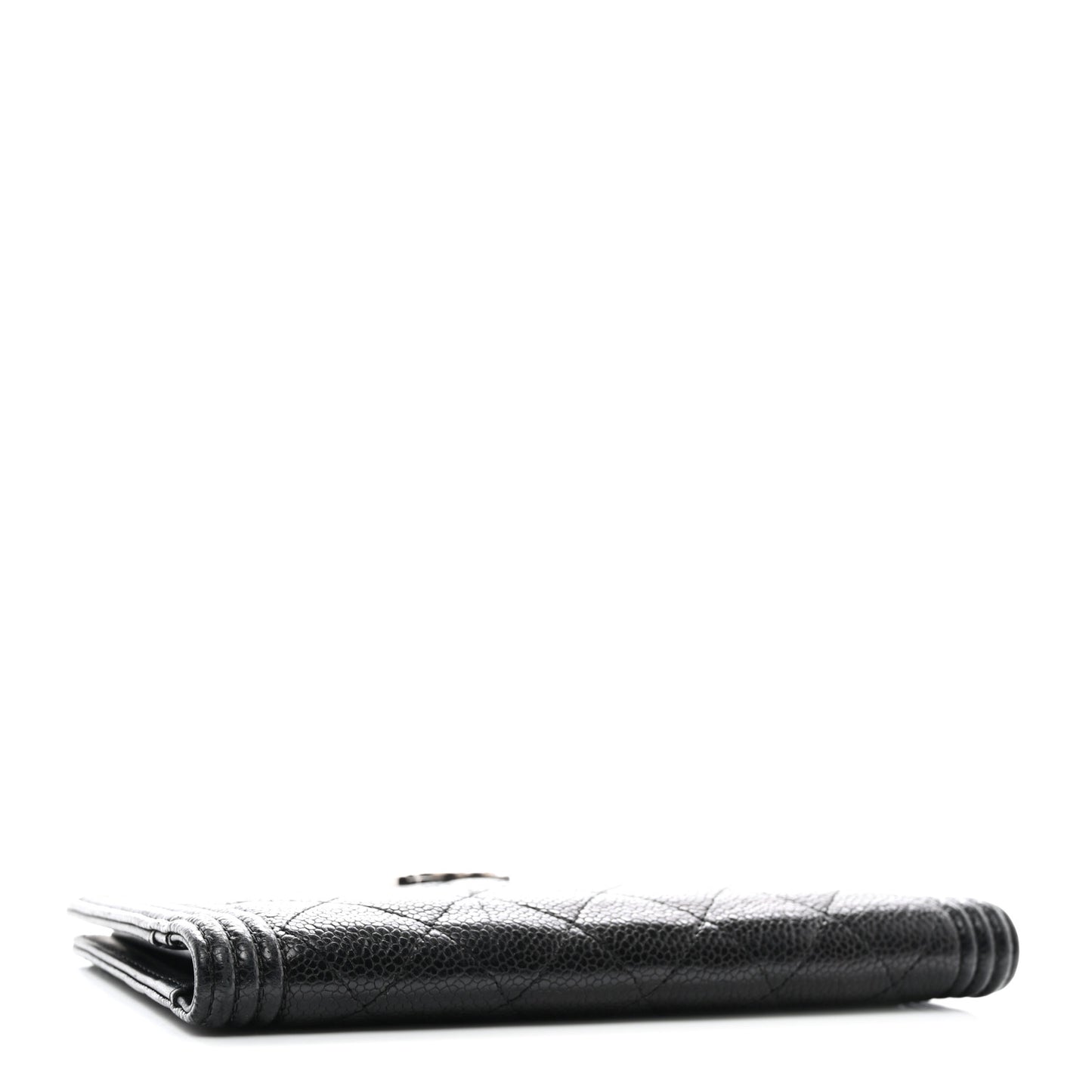 Caviar Quilted Boy Yen Wallet Black