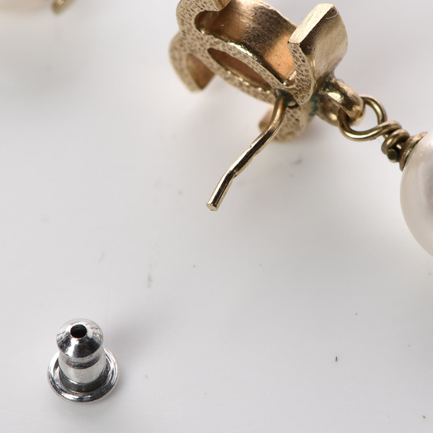 Chanel Pearl CC Drop Earrings Gold 4 of 4