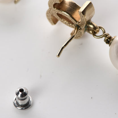 Chanel Pearl CC Drop Earrings Gold 4 of 4