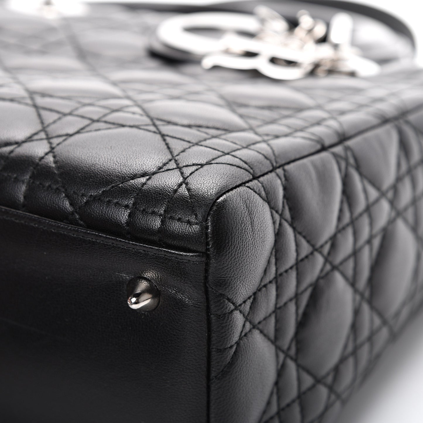 Lambskin Cannage Medium Lady Dior Black