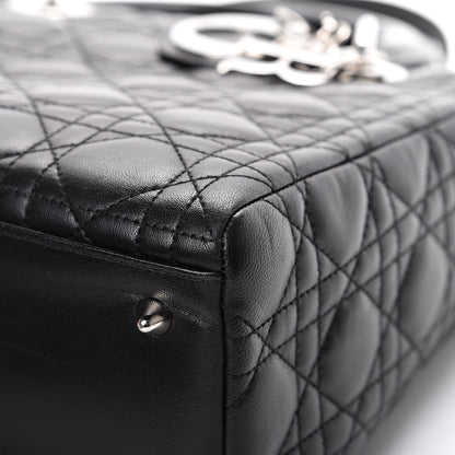 Christian Dior Lambskin Cannage Medium Lady Dior Black 9 of 13
