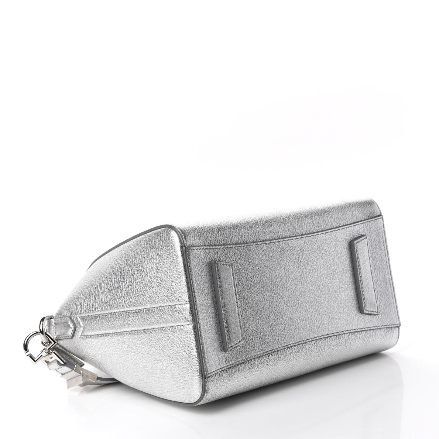 Metallic Sugar Goatskin Small Antigona Silver