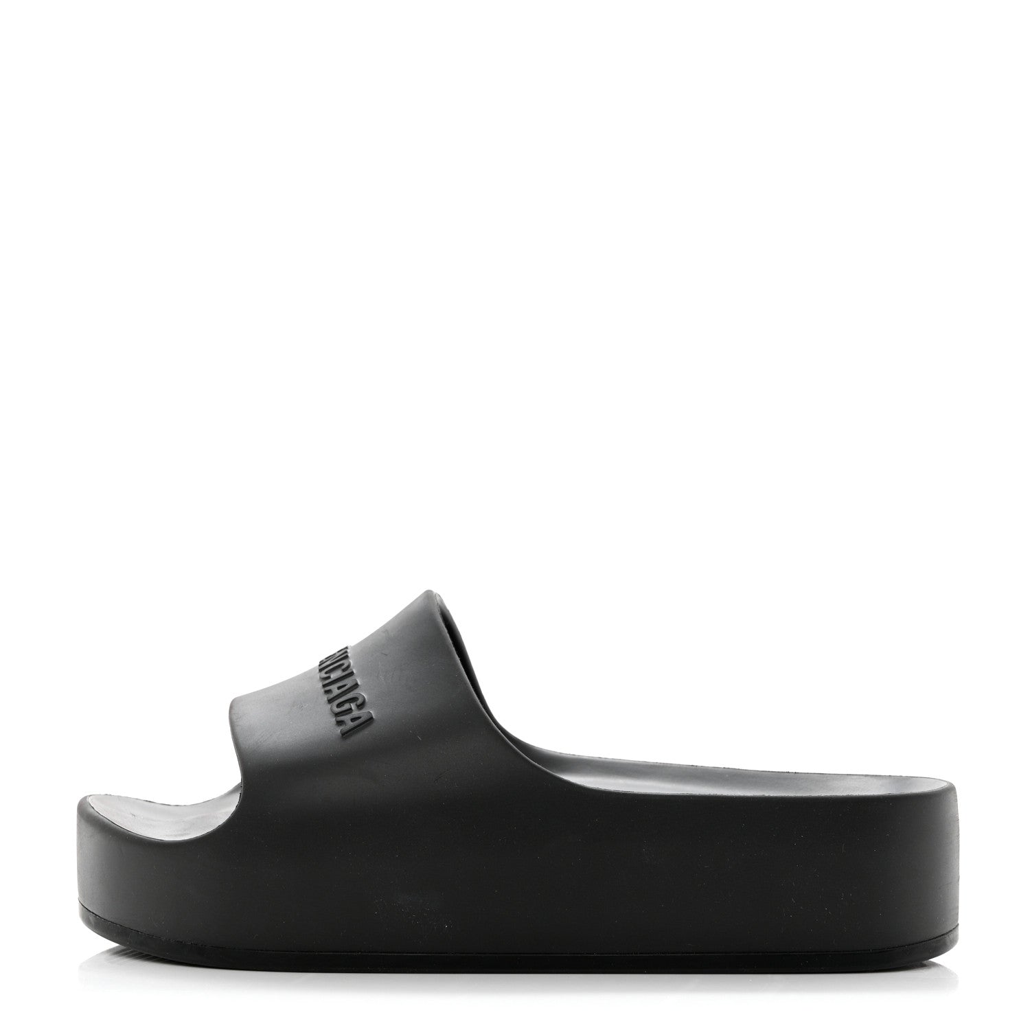 Balenciaga Rubber Chunky Platform Slide Sandals 38 Black 1 of 9