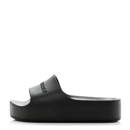 Balenciaga Rubber Chunky Platform Slide Sandals 38 Black 1 of 9