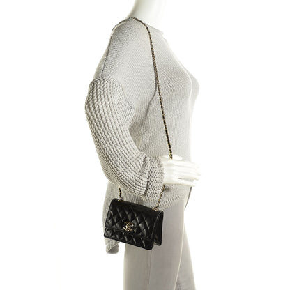 Chanel Glazed Calfskin Quilted Mini Square Flap Black 2 of 8