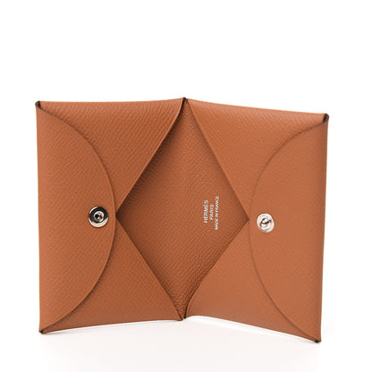 Hermes Epsom Calvi Card Case Gold 4 of 7