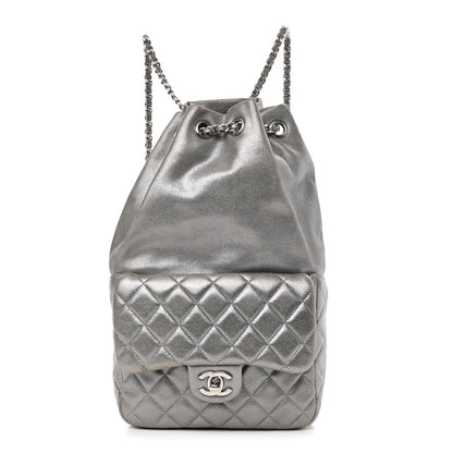 Chanel Metallic Lambskin Quilted Small In Seoul Backpack Dark Silver 1 of 11