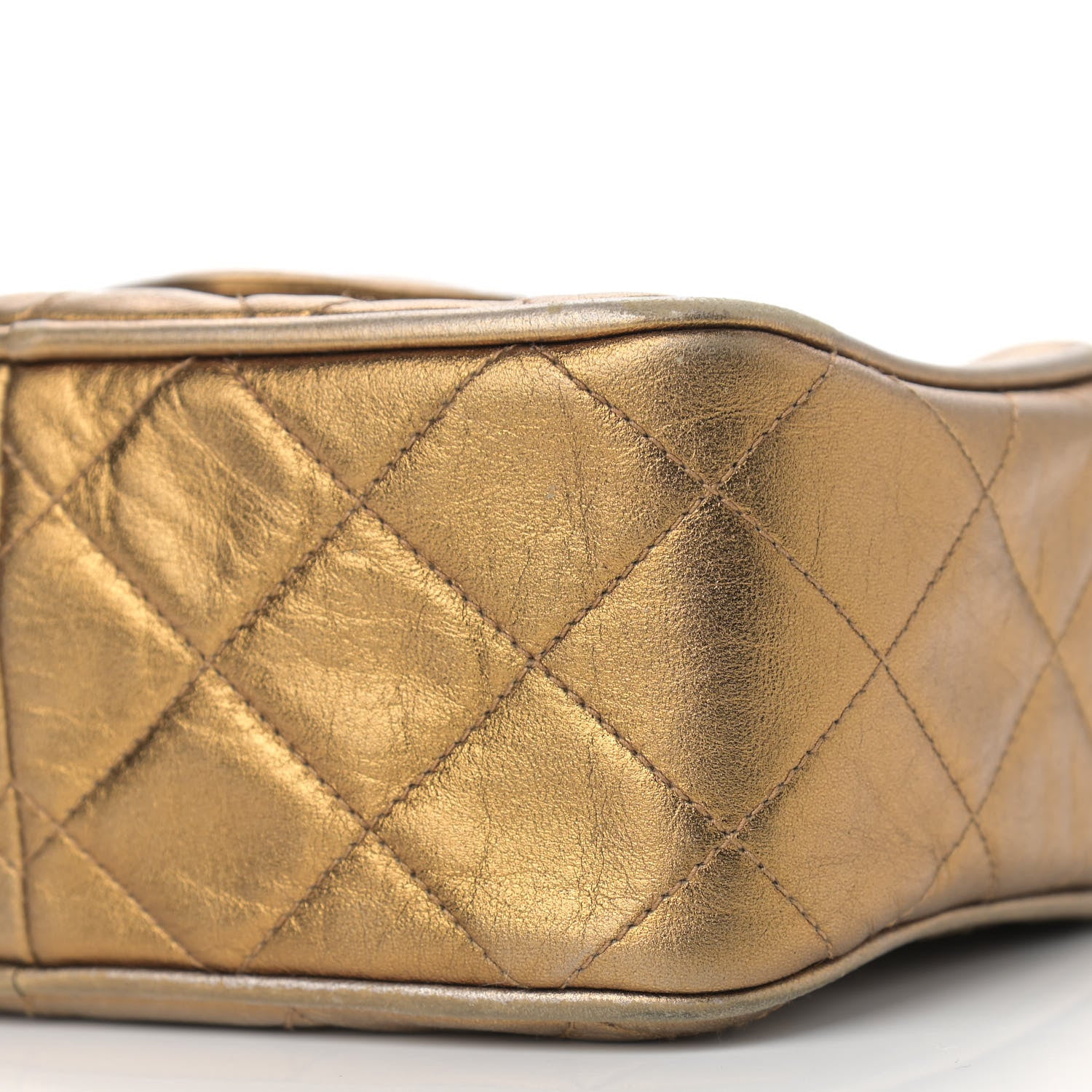 Chanel Metallic Lambskin Quilted Tassel Camera Case Gold 8 of 9