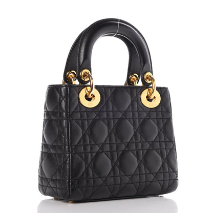 Christian Dior Lambskin Cannage Mini Lady Dior Black 3 of 7