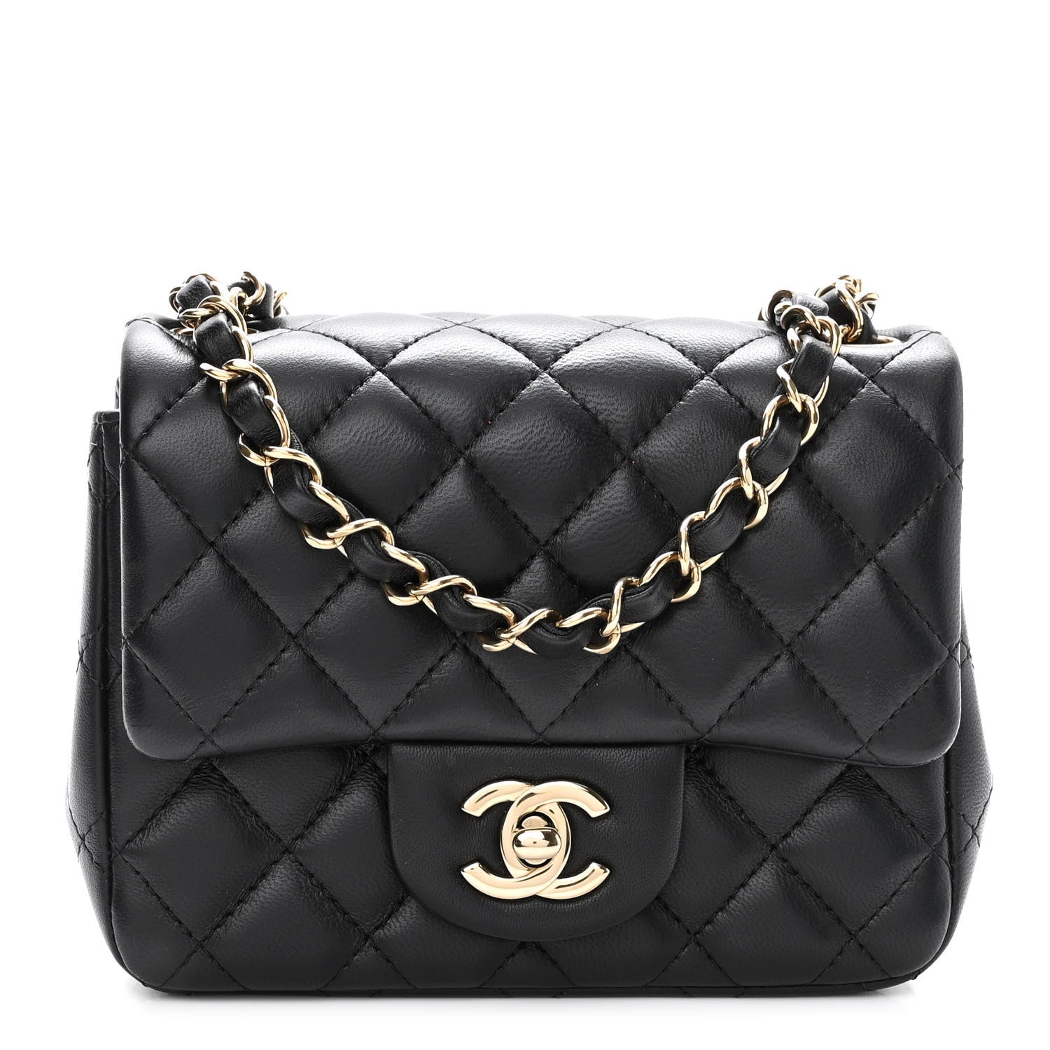 Chanel Lambskin Quilted Mini Square Flap Black 1 of 10
