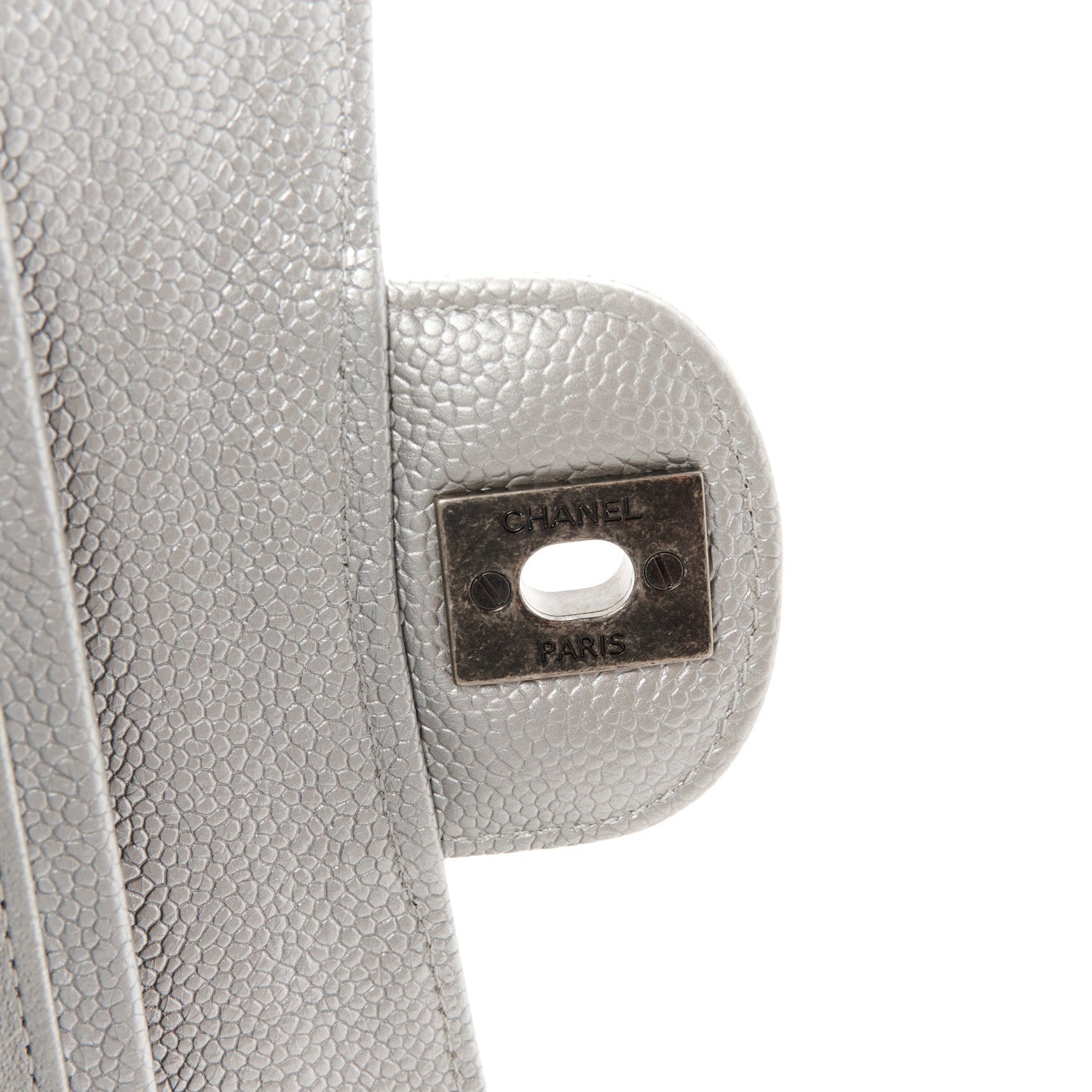 Chanel Metallic Caviar Quilted Medium Double Flap Silver 7 of 11