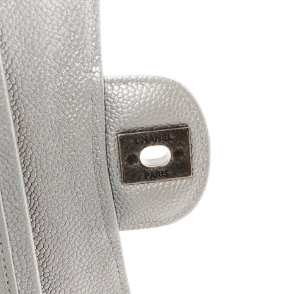 Chanel Metallic Caviar Quilted Medium Double Flap Silver 7 of 11