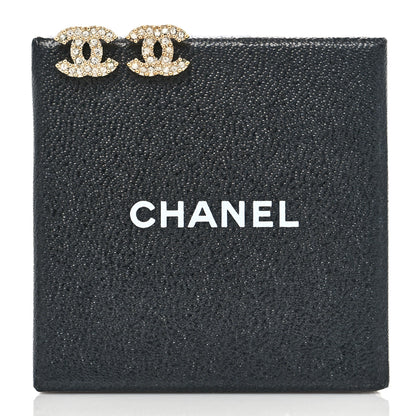 Chanel Crystal Mini Timeless CC Earrings Gold 5 of 5