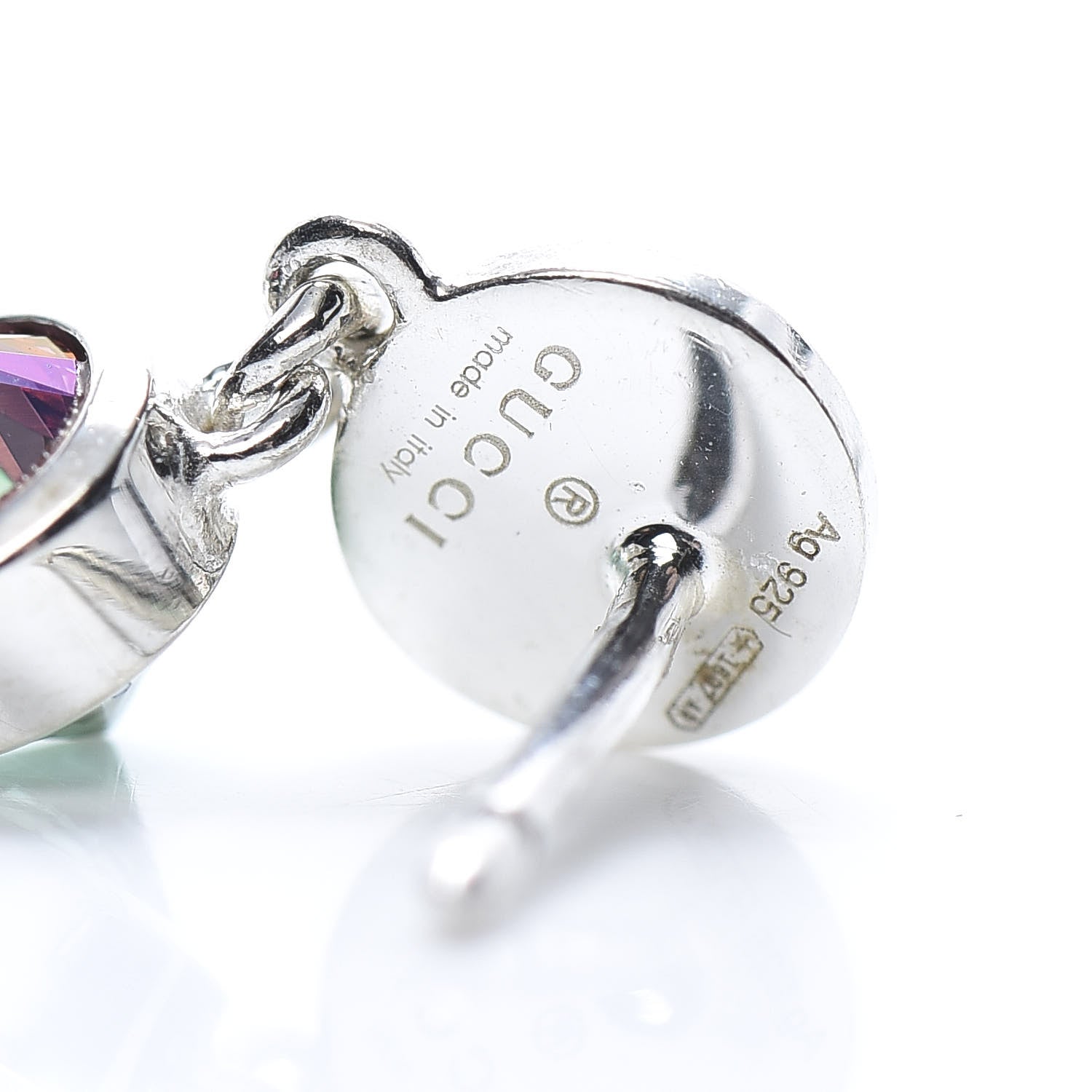 Gucci Sterling Silver Blind for Love Heart Earrings 5 of 5