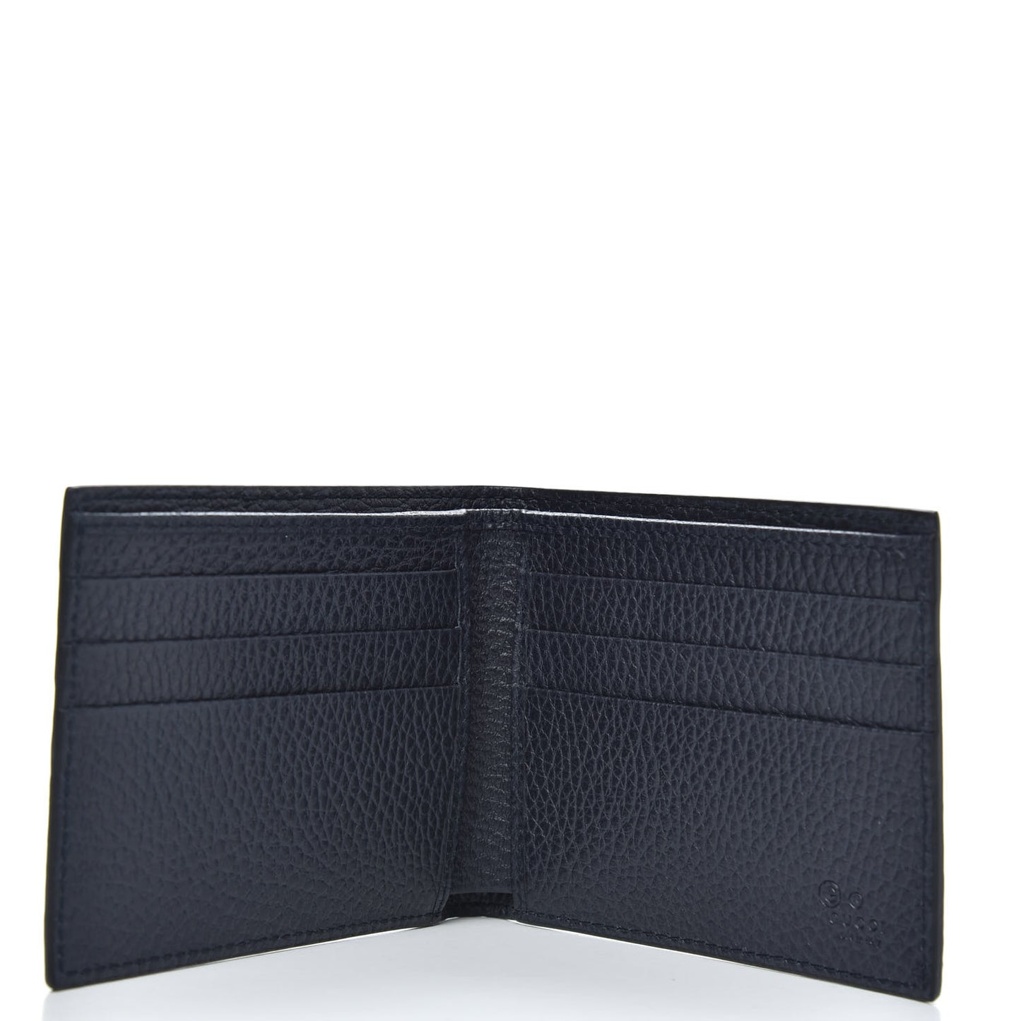 Dollar Calfskin Bi-Fold Wallet Navy