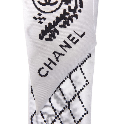 Chanel Silk CC Slim Bandeau Scarf White 4 of 5