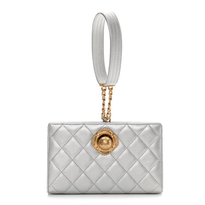 Chanel Metallic Calfskin Quilted Evening By The Sea Clutch Silver 1 of 11