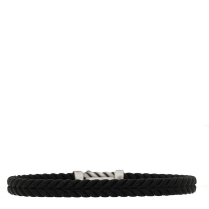 David Yurman Sterling Silver Rubber 6mm Chevron Bracelet Black 2 of 3