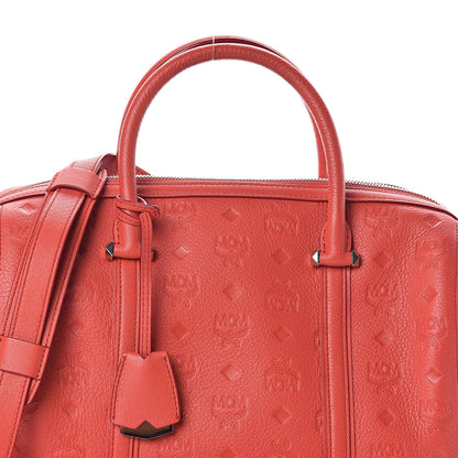 MCM Visetos Medium Essential Boston Bag Coral 7 of 9