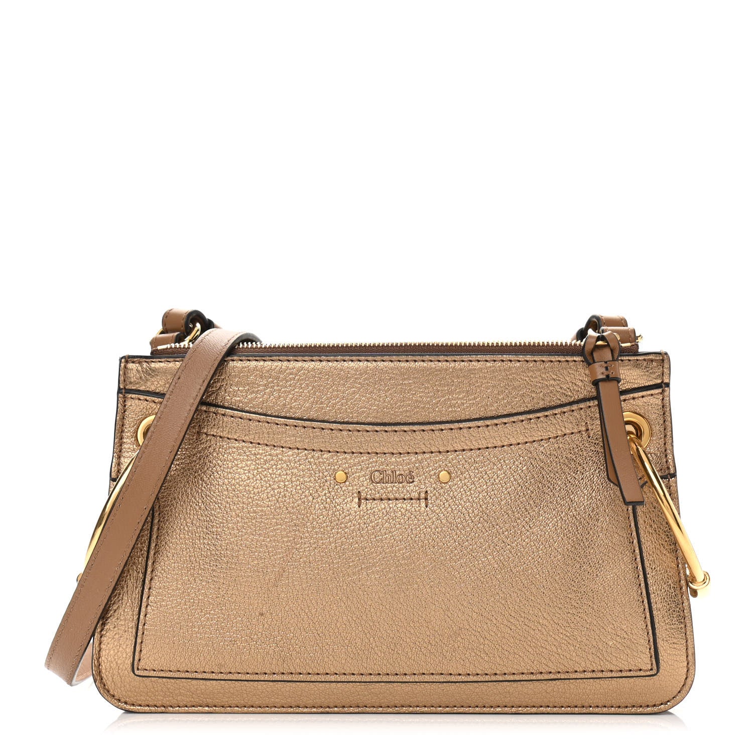 Chloe Metallic Calfskin Small Roy Bag Gold 1 of 13