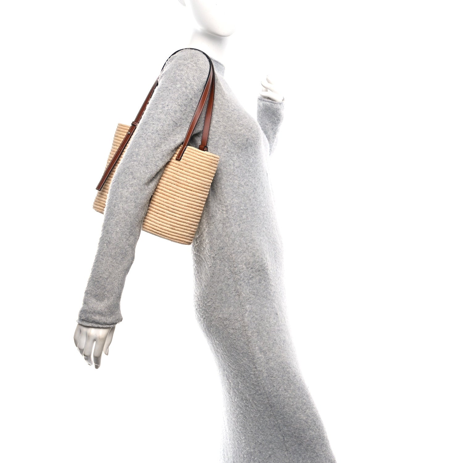 Loewe Raffia Small Square Basket Tote Bag Natural Tan 2 of 11