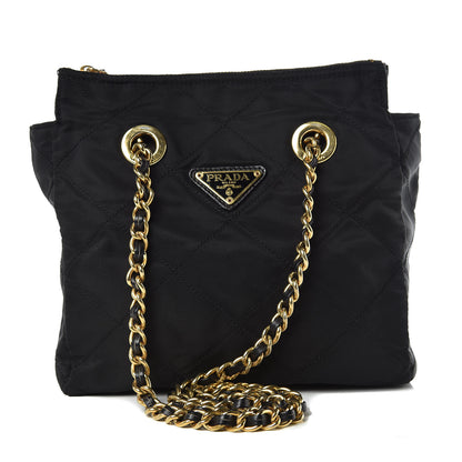 Prada Nylon Tessuto Impuntu Quilted Shoulder Bag Black 1 of 11
