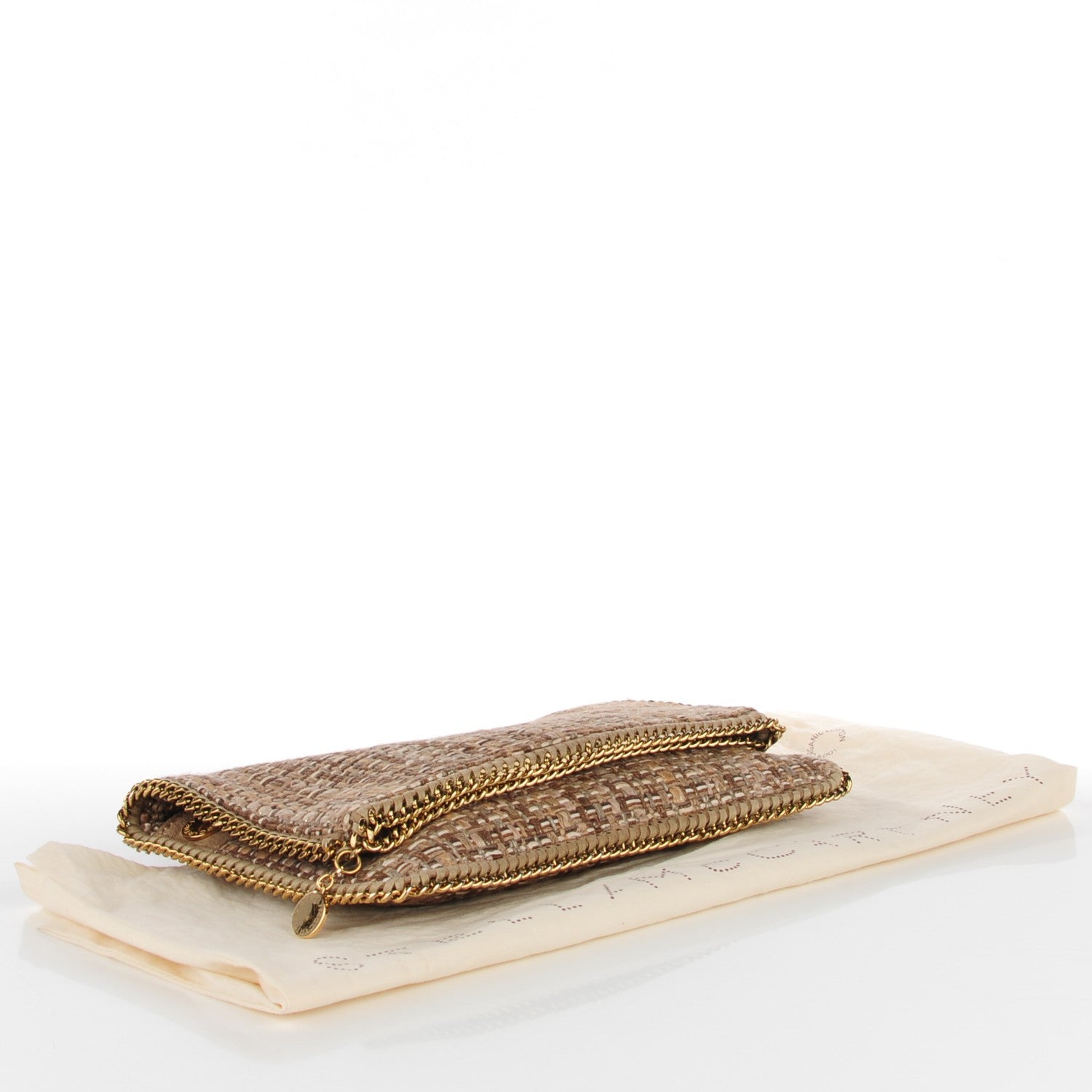 Stella McCartney Woven Boucle Fold Over Falabella Clutch White Sand 4 of 8