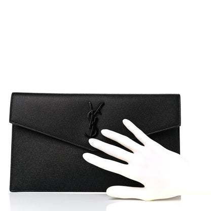 Saint Laurent Grain De Poudre Uptown Pouch Black 2 of 9