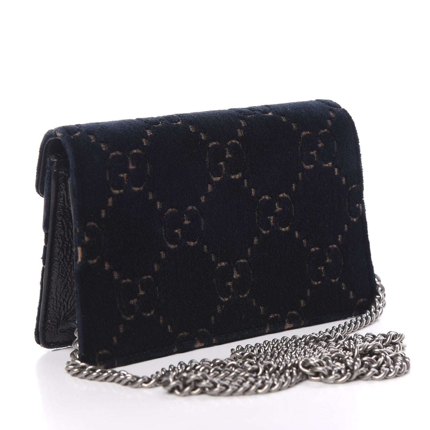 Velvet GG Monogram Super Mini Dionysus Shoulder Bag Blue Beige Black
