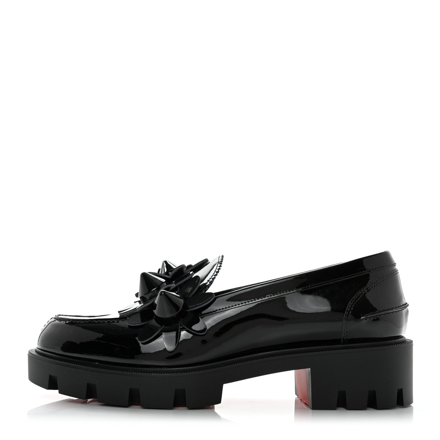 Christian Louboutin Patent Daisy Loafers 37.5 Black 1 of 8