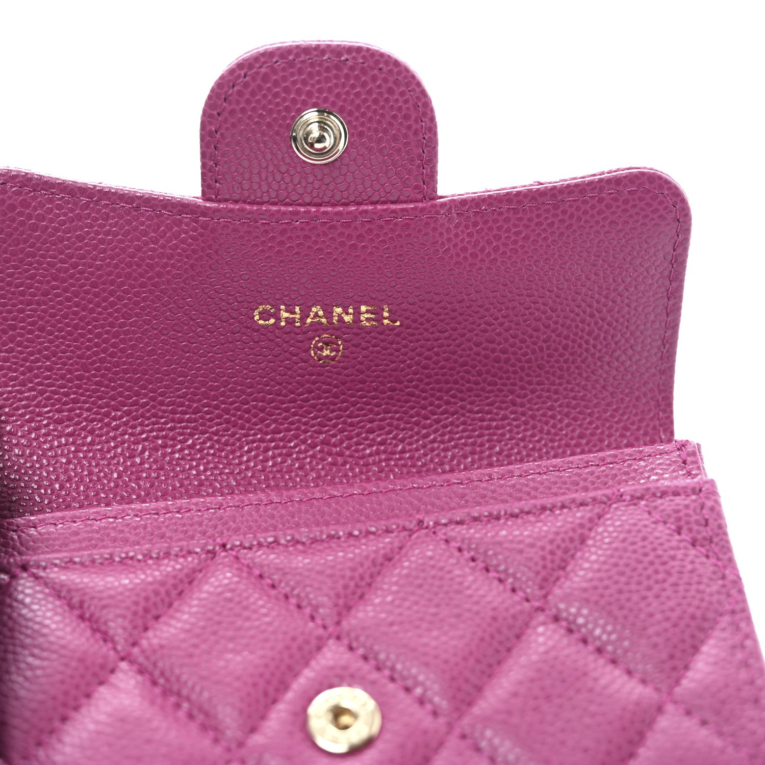 Chanel Caviar Quilted Flap Card Holder Wallet Fuchsia 6 of 10