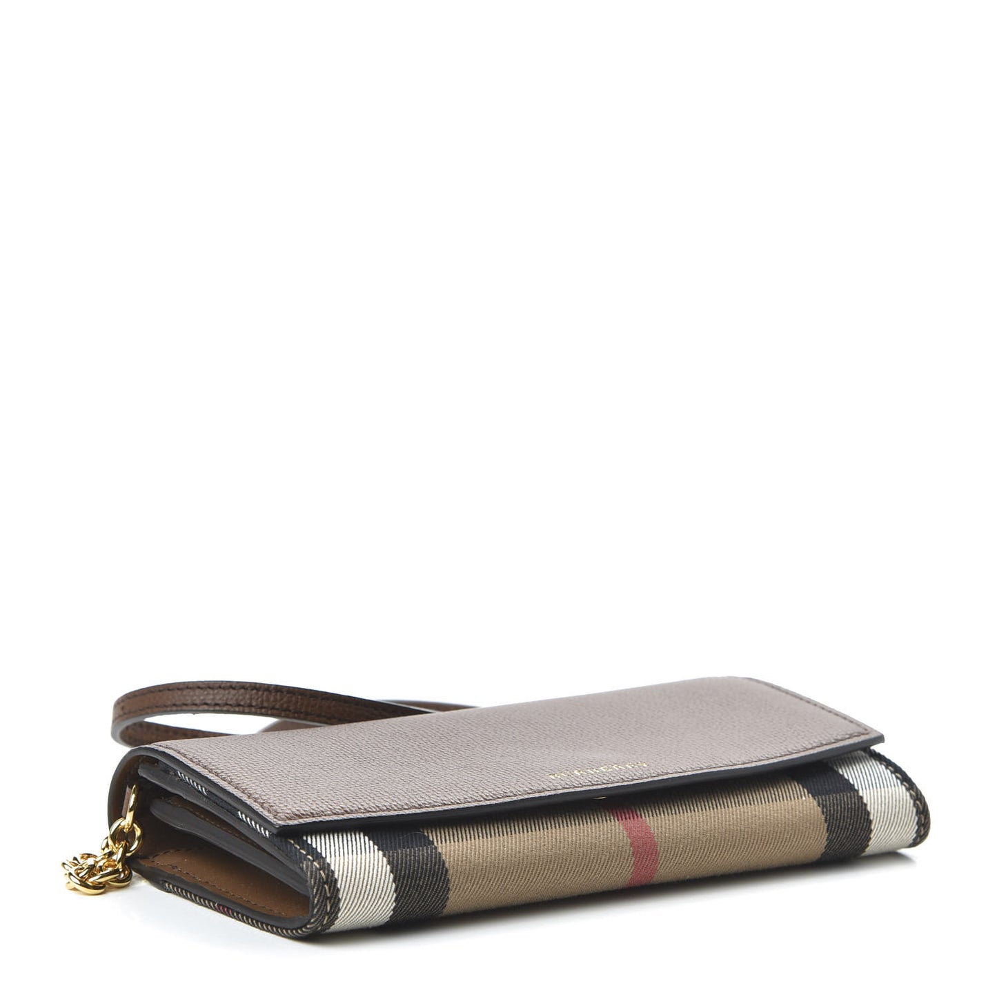 Derby Calfskin House Check Henley Wallet On Chain Tan