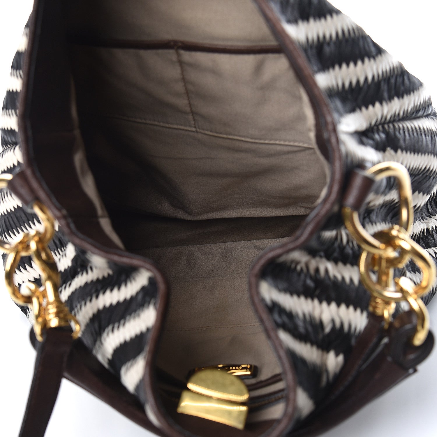 Miu Miu Nappa Intreccio Sacca Tote Cera Black 6 of 23