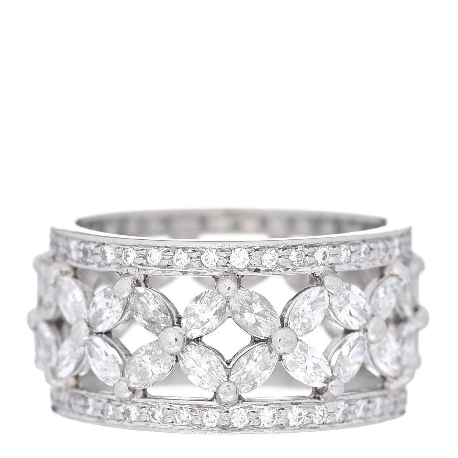 Tiffany Platinum Diamond Victoria Band Ring 50 5.25 3 of 5