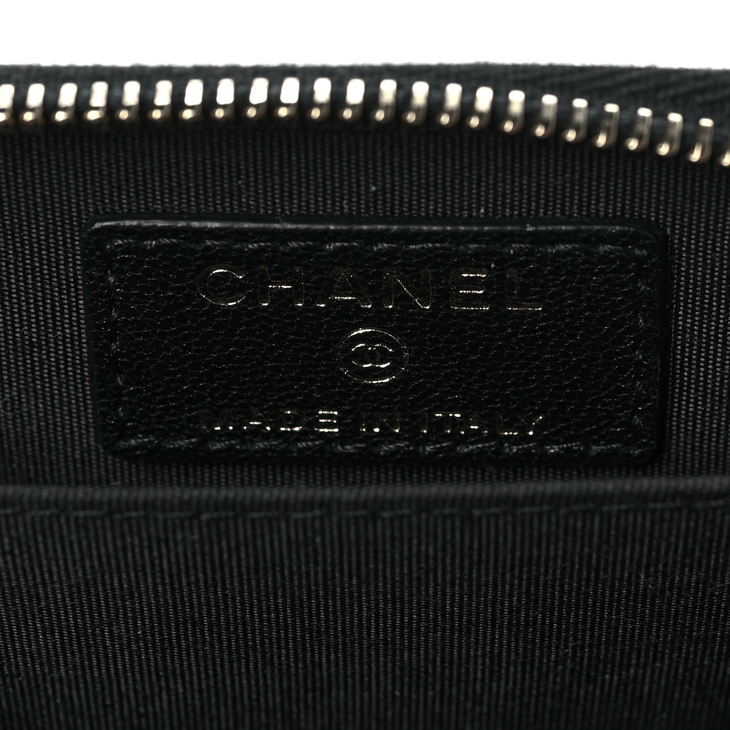 Caviar Sheepskin Chevron Quilted Vintage Mademoiselle Zip Coin Purse Black