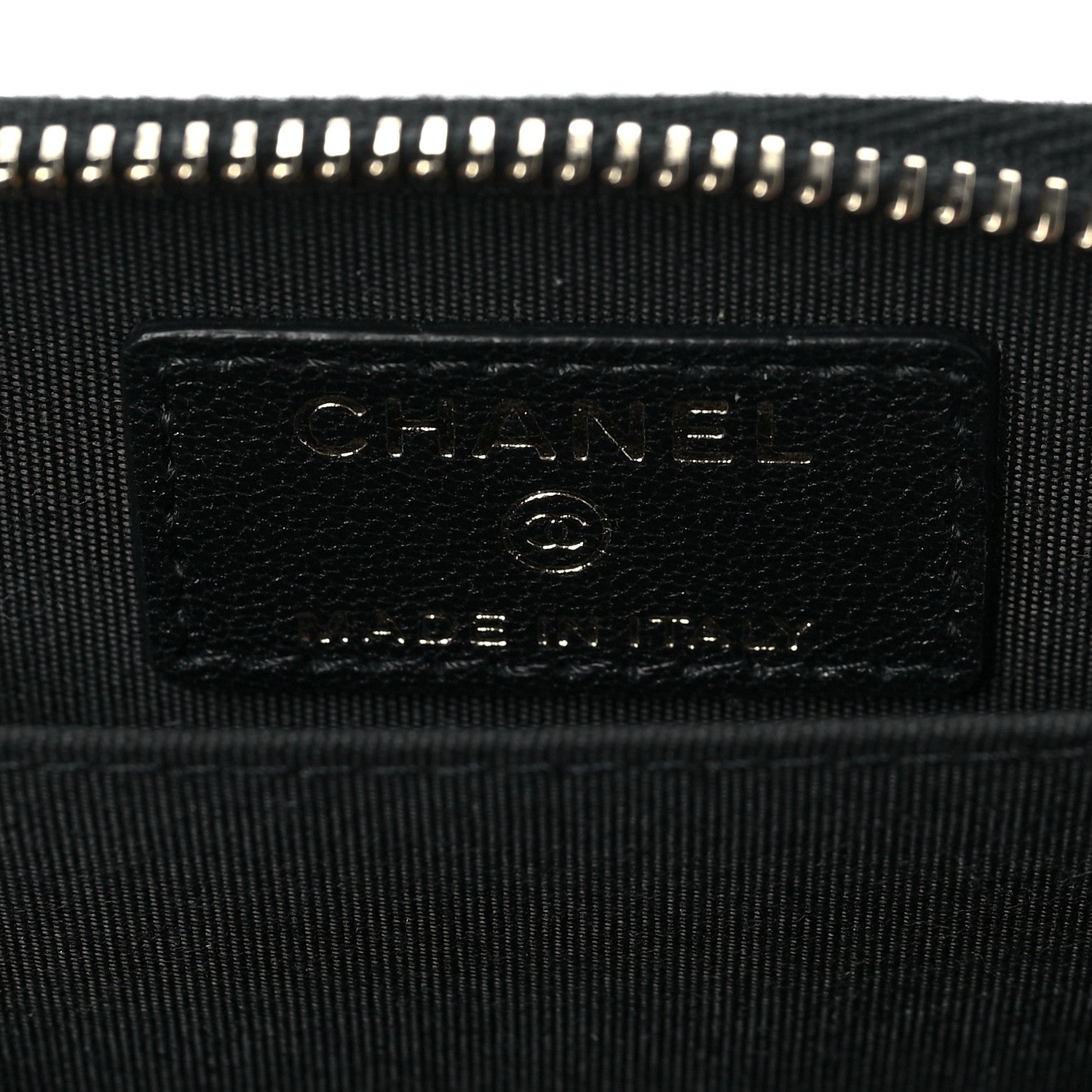 Chanel Caviar Sheepskin Chevron Quilted Vintage Mademoiselle Zip Coin Purse Black 6 of 8