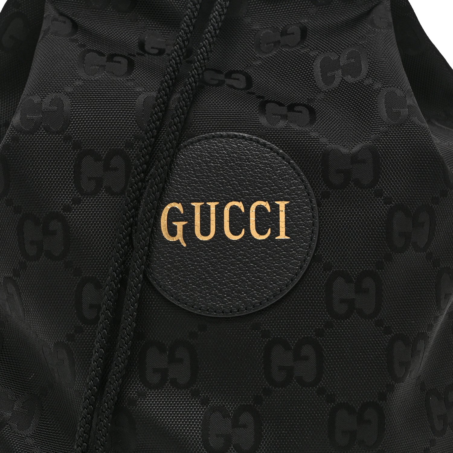 Gucci Econyl Nylon Monogram Off The Grid Drawstring Bucket Backpack Black 8 of 10
