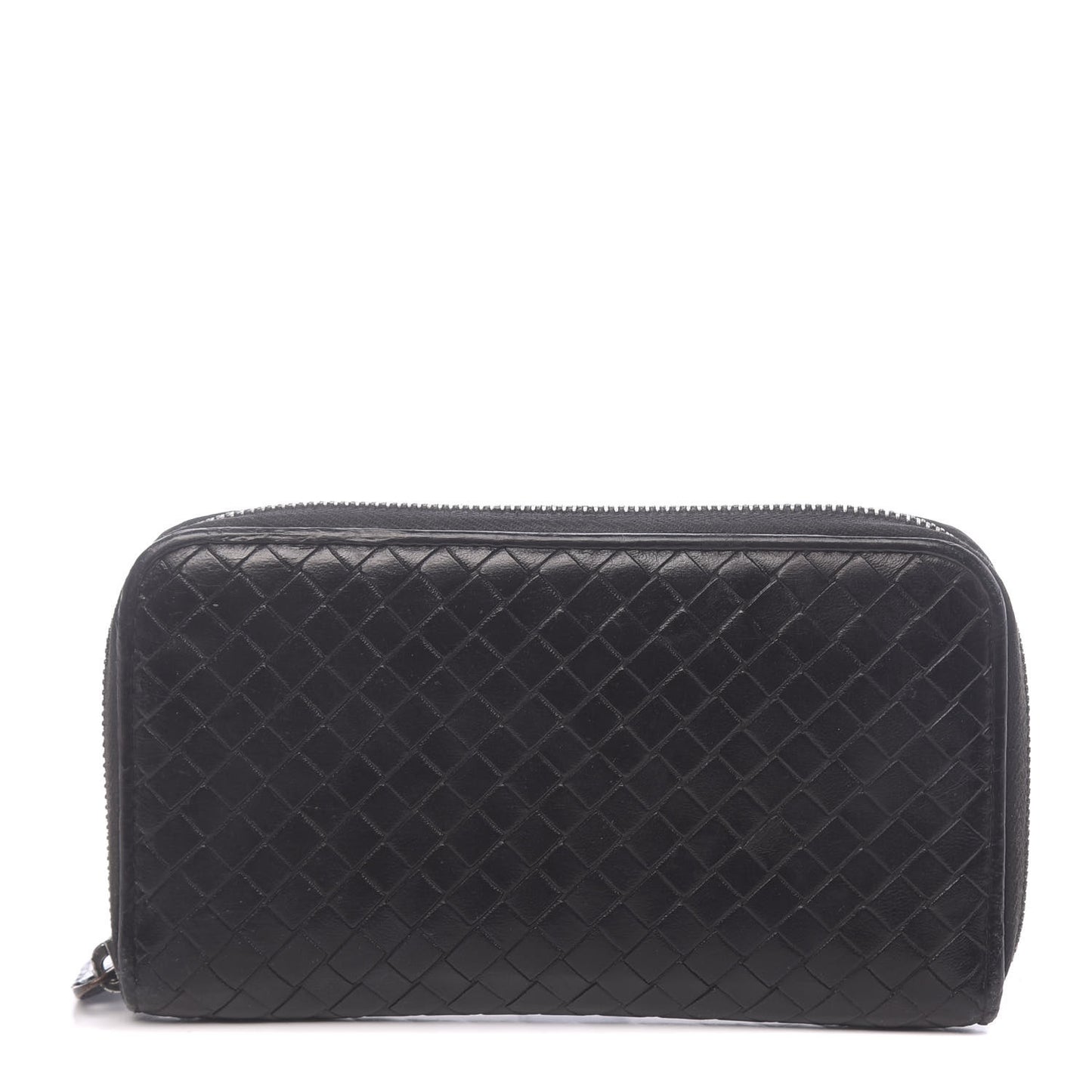 Nappa Intrecciato Zip Around Wallet Black